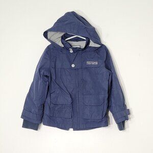 North Coast | Boy Blue Jersey Lined Jacket Coat Full Zip Hooded Flap Pockets 4